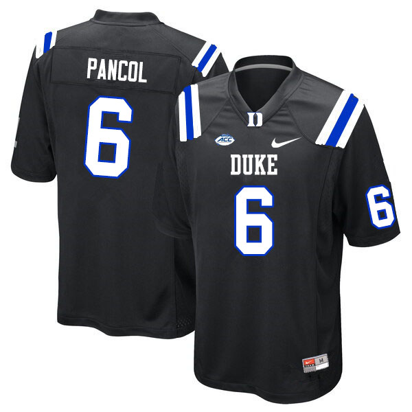 Men #6 Eli Pancol Duke Blue Devils College Football Jerseys Sale-Black - Click Image to Close